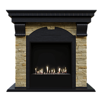 Биокамин в портале Firezo Dublin Венге, Сланец Белый