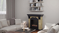 Биокамин в портале Firezo Dublin Венге, Сланец Белый