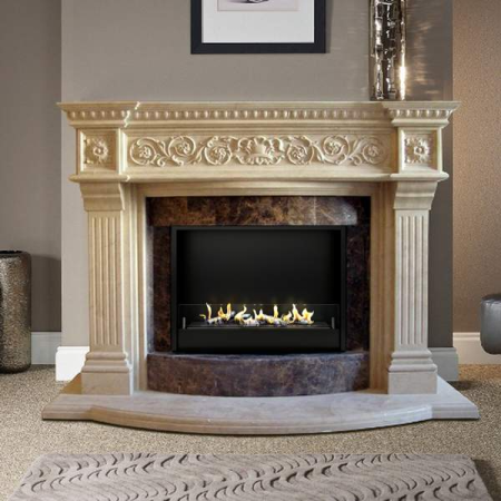 Биокамин в мраморном портале Firezo Segreto